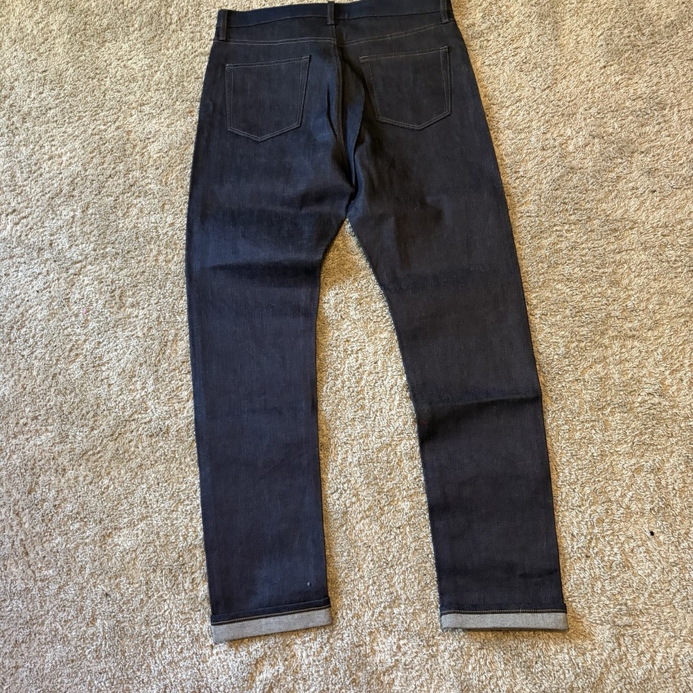 UniqLo Jeans Mens 33x32 Blue Denim Stretch Selvedge Slim Fit NWT - Picture 8 of 8